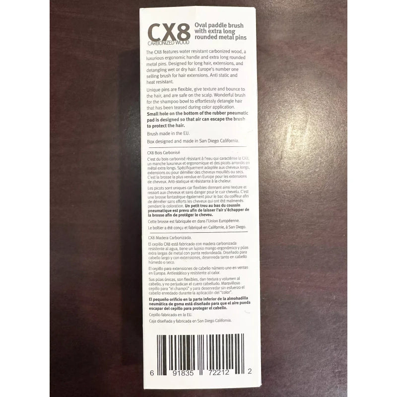 IBIZA Hair Brush CX8 - Oval Paddle Brush- Carbonized Wood