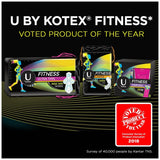 U by Kotex Fitness Ultra Thin Pads with Wings, Regular Absorbency, Fragrance-Free Pads, 15 Count
