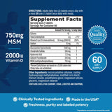 Move Free Advanced Glucosamine Chondroitin MSM + Vitamin D3 Joint Support Supplement, Supports Mobility Comfort Strength Flexibility & Bone + Immune Health - 120 Tablets (60 servings)*