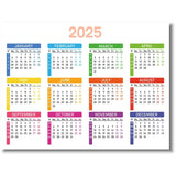 Calendar 2025 Fridge with Magnet | Size 20 x 15 cm | Colorful Yearly Planner with Numbered Weeks | Tasks, Holidays & Events Organizer | (2025, English)