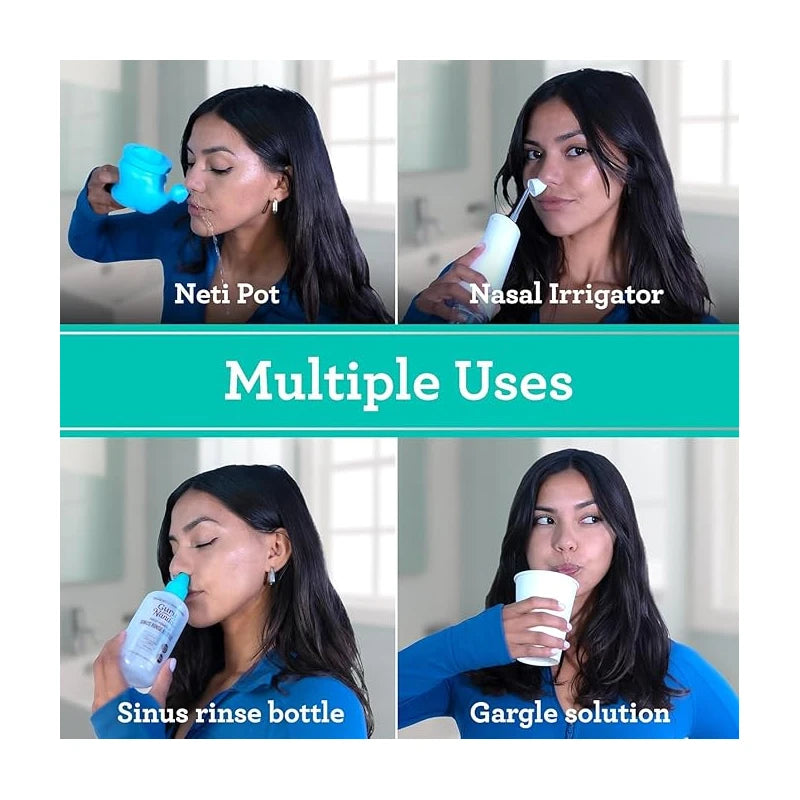 GuruNanda PreMixed Saline Packets for Nasal Rinse (120 Count), All Natural Sinus Rinse Packets to Help with Allergies & Congestion Relief, 0.08oz Each