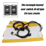 Soillar Seats Carbon Fiber Heated Seat Heater Pad Kit Car Cushion Switch 12V Universal.