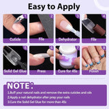 BTArtbox Solid Nail Gel - 20g Nail Gel for Press On Nails, Upgrade 3 in 1 Nail Gel for Fake Nails, Super Strong Cured Needed Acrylic Nail Gel for Long Lasting Manicure Pedicure
