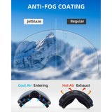 JetBlaze Ski Goggles Unisex OTG Ski Goggles with interchangeable lens and strap for spectacle wearers Snow Goggles Anti Fog Ski Snowboard Goggles Compatible Helmet Spherical Mirrored Silver Lens