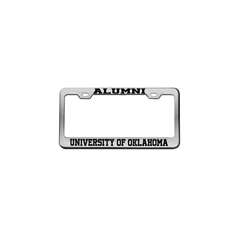 Alumni University of Oklahoma University Chrome License Plate Frame Tag Black