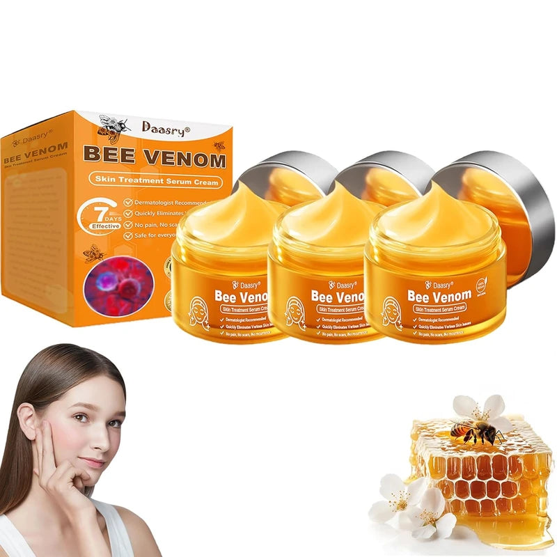 Daasry Bee Venom Skin Treatment Serum Cream, 2025 New Professional Bee Venom Skin Treatment Cream, Daasry Skin Repair Cream, Repair, moisturize and lift 3 in 1, for All Skin Types (3 Bottle)