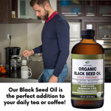 HalalEveryDay Organic Black Seed Oil - USDA Certified Cold Pressed Glass Bottle Over 1.5% Thymoquinone 3X strength Turkish Black Cumin Nigella Sativa non-GMO 100% Pure Blackseed Oil (8oz Glass Bottle)