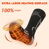 FREEHILL Merino Wool Heated Socks for Men Women, 5000mAh One-Click Control Rechargeable Cold Weather Heated Ski Socks (Black, XL)