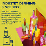 Clipper - Classic Large Reusable Lighter - Iconic Premium Refillable Lighters Bulk Pack - Replace Butane, Flint, and Spark Wheel for Unlimited Lights - 48 Pack - Triple Gradient