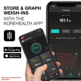 KOREHEALTH Korescale G2 - Smart Scale for Body Weight | Home Bathroom Scale Tracks BMI, Muscle Mass, Body Liquids and More | Weight Scale with Bluetooth App | Digital Scale with LED Display (Black)