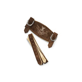 Schöneberger Men's Bavarian Suspenders for Lederhosen - Oktoberfest Leather Trousers Suspenders Classic (42/44", med. Brown)