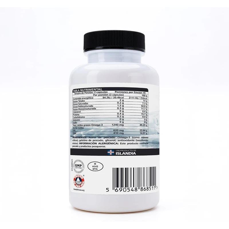 Lysi Omega-3 Forte | 90 Cápsulas | 1030mg EPA + DHA | Aceite de Pescado Salvaje