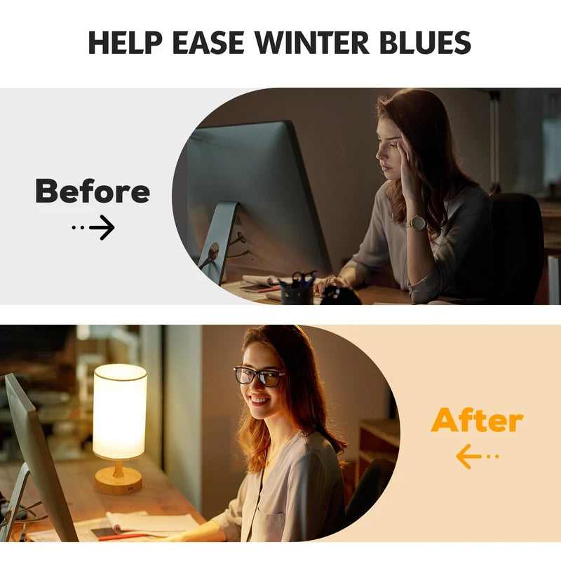 Caromolly Daylight Lamp 10000 Lux Light Therapy Lamp, Daylight Lamp with Remote Control, 3 Colour Temperatures & 4 Brightness Levels & Timer, Full Spectrum Lamp for Home (Wood Grain)