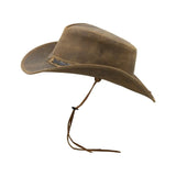 WALKER AND HAWKES - Outdoor Cowhide Leather Hat - Vintage Look, light brown
