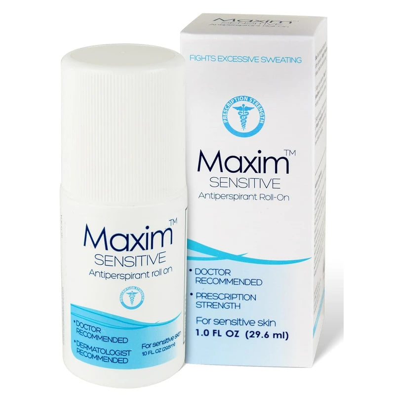 Sensitive Clinical Strength Antiperspirant Men, Unscented Antiperspirant for Women, Effective Clinical Antiperspirant for Sweat & Odor, Maxim Antiperspirant Roll-On, 1 Pack, 1 Fl Oz, Sensitive