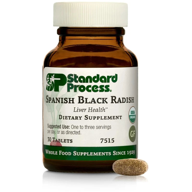 Standard Process Spanish Black Radish - Whole Food Detox, Liver Support, Digestion and Digestive Health, Gallbladder Support with Honey and Vitamin C - Vegetarian, Gluten Free - 30 Tablets