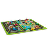 Melissa & Doug KIDS PLAY MAT Create a Town Activity Rug Play Set, with 25 Wooden Play Pieces
