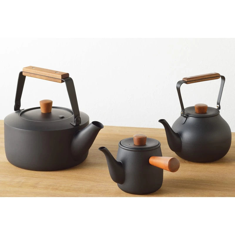 Miyazaki Seisakusho CHA-11 Tea Kettle, Small, 0.4 gal (1.5 L), Induction Compatible, Black Kettle