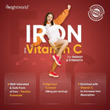 Iron Gummies with Vitamin C - 28mg - 120 Ferrous Fumarate Gummies (2 Months Supply) - Tasty Alternative to Iron Tablets - Immunity & Energy Supplements - Vegan Iron Supplements for Women & Men