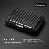 Genuine Carbon Fiber Card Holder with Metal Lock, RFID Protection Against Fraud and demagnetization, Compact Wallet, Smart Case Oslo Model