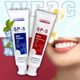 WE2C [SP-5 Probiotic toothpaste], Whitening Toothpaste-Freshens Breath,Fights Plaque - Flavor: red