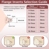 Flange Insert 14pcs 13/15/17/18/19/20/21mm*2 Compatible with Momcozy S12 Pro/S9 Pro/S10/S12/Spectra/Medela/Bellababy/Lansinoh/TSRETE/Willow 24mm Breast Pump,Reduce 24mm Tunnel Down to Correct Size