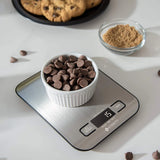 Etekcity Digital Kitchen Scales, Premium Stainless Steel Food Scales, Professional Food Weighing Scales with LCD Display, Incredible Precision up to 1 g (5 kg Maximum Weight), Silver