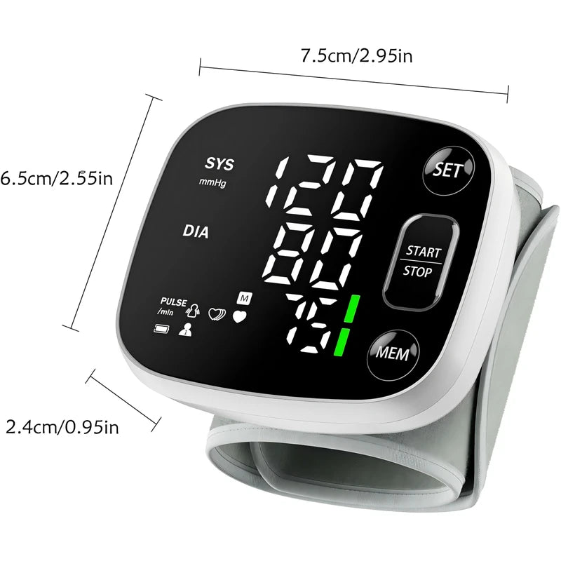 Oklar Oklar Blood Pressure Monitors for Home Use Rechargeable Wrist Digital BP Machine Cuff with LED Backlit Display, Voice Broadcast, 240 Memory Storage for 2 Users with Carrying Case