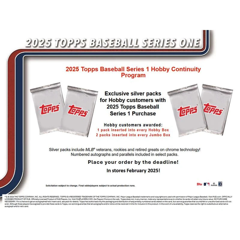 Topps Total - 2025 Topps Series 1 Baseball Factory Sealed Retail Display Box 20 Packs of 14 Trading Cards. Look for possible autograph and relic cards. Approximately 1 insert per pack.