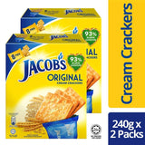 Mondelez Malaysia Jacob's Original Cream Crackers Wheat Cereal Multipack Breakfast Snacks Halal Food Biscuit Biskut 240g x 2 Packs (16 sachets)