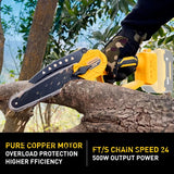 Mini Chainsaw compatible with Dewalt 20V Battery(Battery NOT Included),Cordless Pruning with Security Lock & Replacement Chain, Battery Powered Mini Chainsaw for Tree Trimming