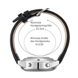 Hearkent Talking Clock Visually Impaired Radio-Controlled Clock German Voice LCD Large Number Easy to Read Senior Watch for Seniors Blind Clock, black, Strap.