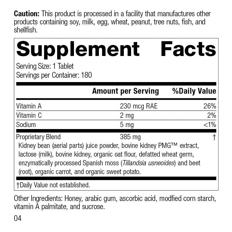Standard Process Renafood Whole Food Kidney Health Supplement, 180 Tablets