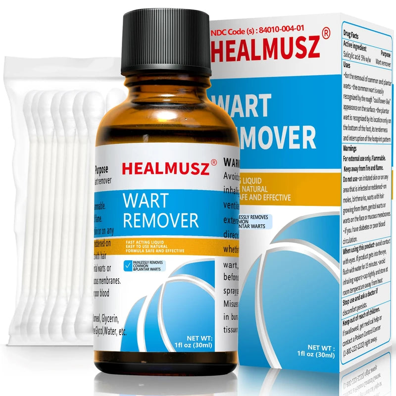 HEALMUSZ HEALMUSZ Plantar Warts Remover for Feet, Compound W Wart Remover, Natural Salicylic Acid Fast Acting, Common & Flat Wart Removal Liquid (NDC Code (s) : 84010-004-01)