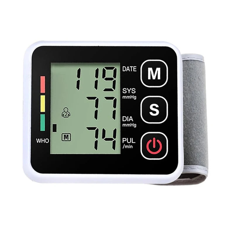 Blood Pressure Monitor, Wrist Blood Pressure Monitor, Heart Rate Hypertension Monitor, with Memory Function, Precise Blood Pressure and Pulse Measurement, Portable and Easy to Use