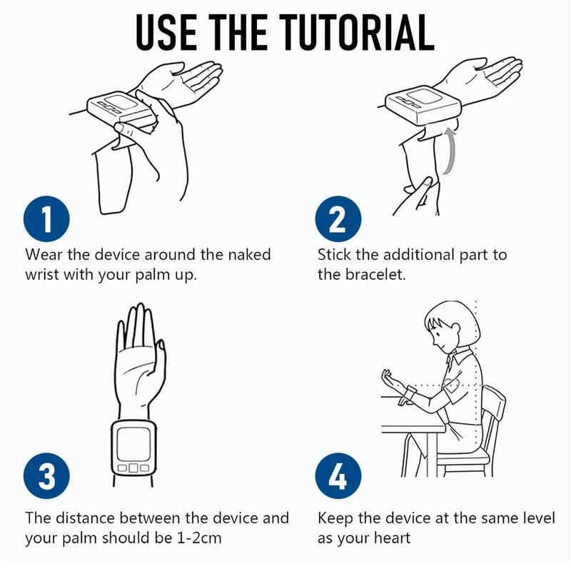 Blood Pressure Monitor, Wrist Blood Pressure Monitor, Heart Rate Hypertension Monitor, with Memory Function, Precise Blood Pressure and Pulse Measurement, Portable and Easy to Use