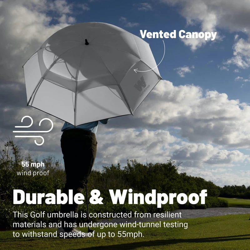 Weatherman Umbrella - Folds of Honor Golf Lite Umbrella Extra Large Big Oversize Windproof for Golf Bag Push Cart w/ UV Protection - Waterproof Heavy Duty Umbrellas for Rain Sun for Men Women - Resists Up to 55 MPH Winds - Patriotic Umbrella (Liberty, 66