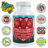 Tart Cherry Capsules Grown in USA - Lumberjack Strength Blend - Tart Cherry Powder with Bilberry (60 Count)