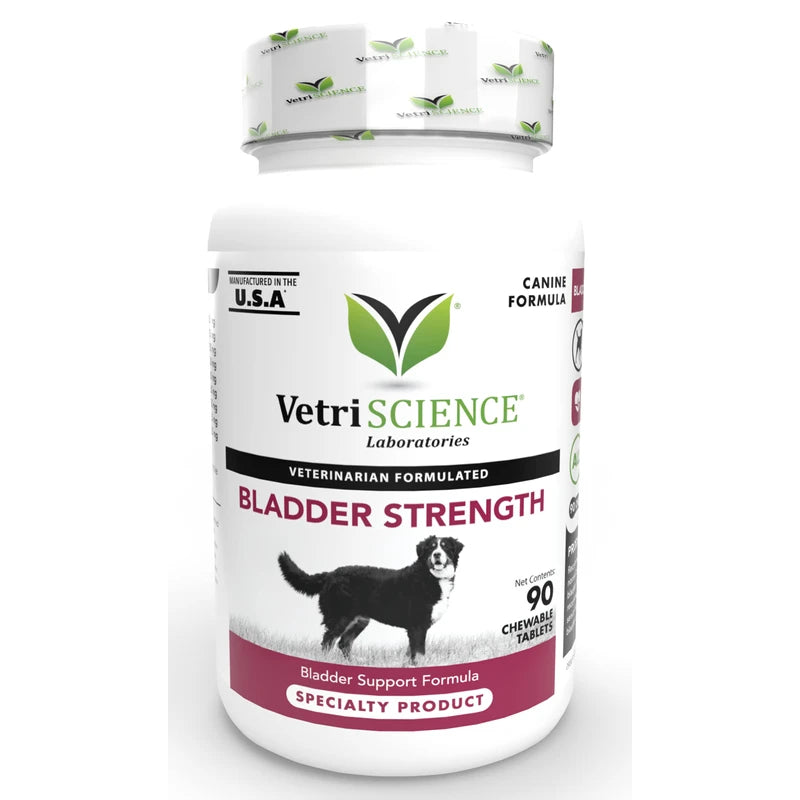 VETRISCIENCE Bladder Strength for Dogs, 90 Chewable Tablets - Vet Formulated Bladder Control Supplement with Saw Palmetto