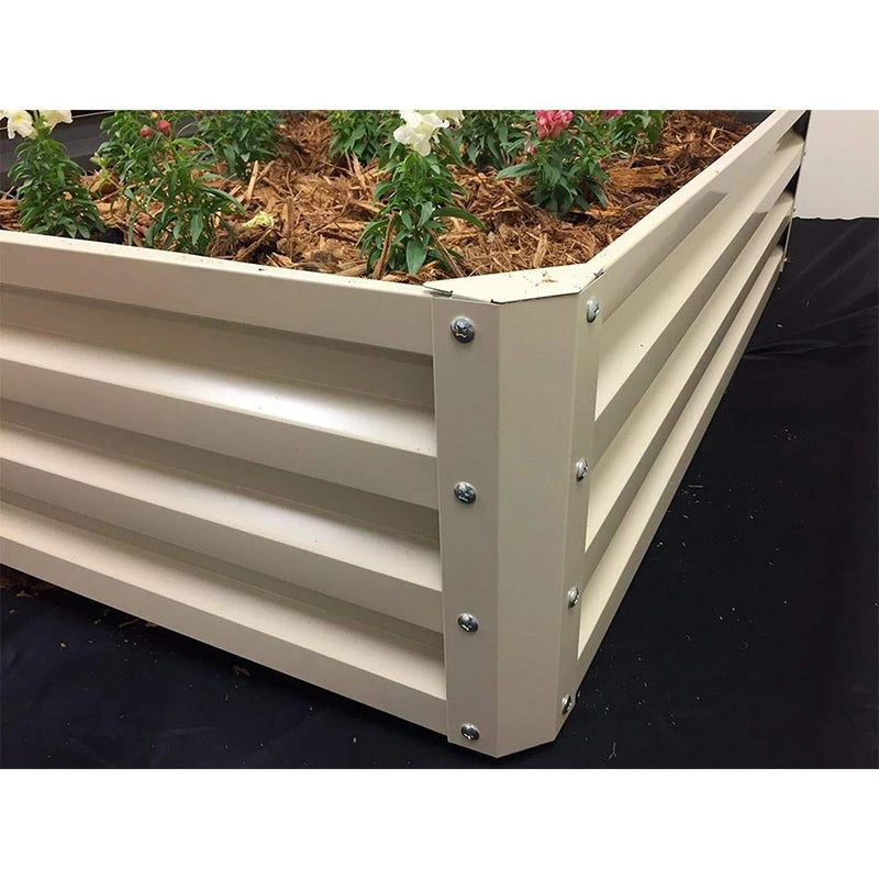 Stratco Raised Steel Metal Outdoor Decor Rectangular Tall Vegetable Garden Herb Bed Planter Box 20 Cubic Ft. Capacity, 46 x 35 x 12 Inches, Slate Gray
