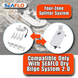 SEAFLO Dry Bilge 4-Zone Splitter System (12V) - 4 Year Warranty, Four Way Inlet Water Solenoid Valve, Marine Yacht Bilge Management