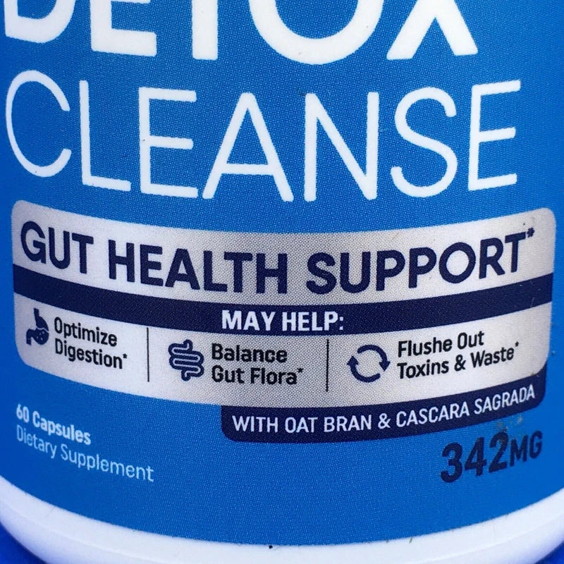 Detox Cleanse Gut Health Support 60 Capsules (Lot of 2)