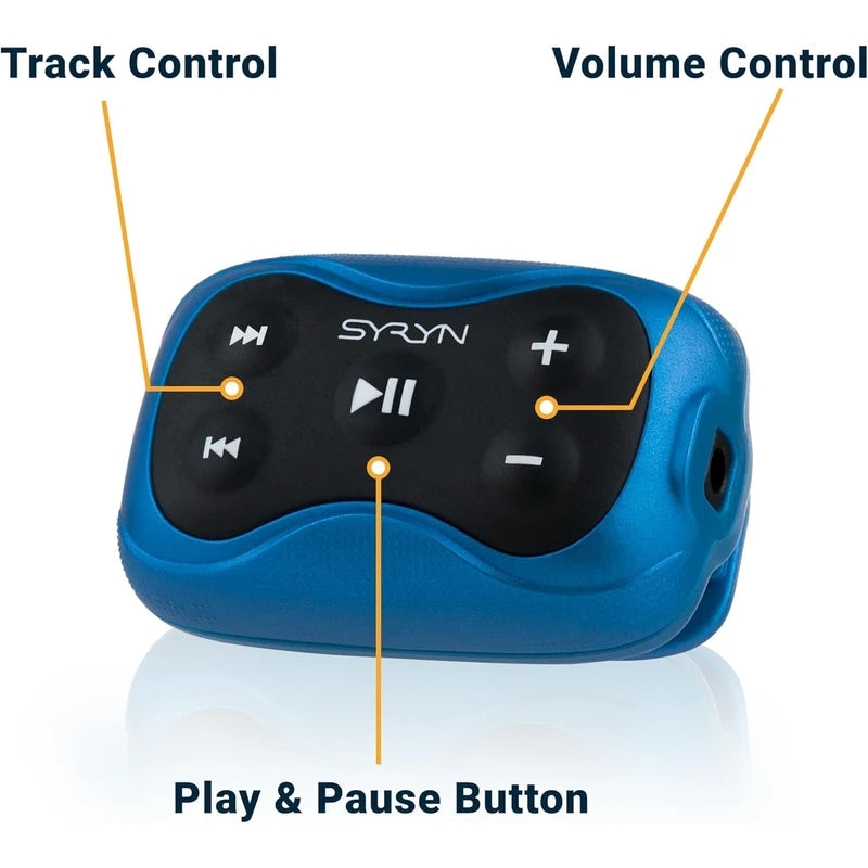 100% Waterproof SYRYN Swimbuds Flip Bundle for Swimming with Music | Enjoy Up to 2,000 Songs or 138 Hours of Audio | Drag and Drop MP3, AAC, M4a, FLAC Using PC or Mac | No Apple Music, No Spotify