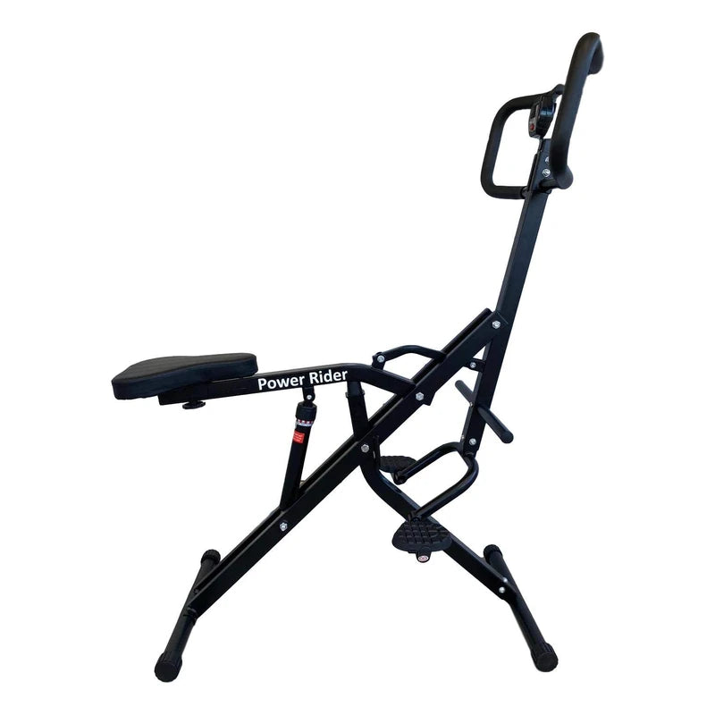 Power Rider Total Crunch Abdominal AB Core Fitness Upright Squat Glutes Exercise Home Gym Workout Machine Full Body Core Training Fitness System 12 Hydraulic Adjustable Levels Cardio Strength Training