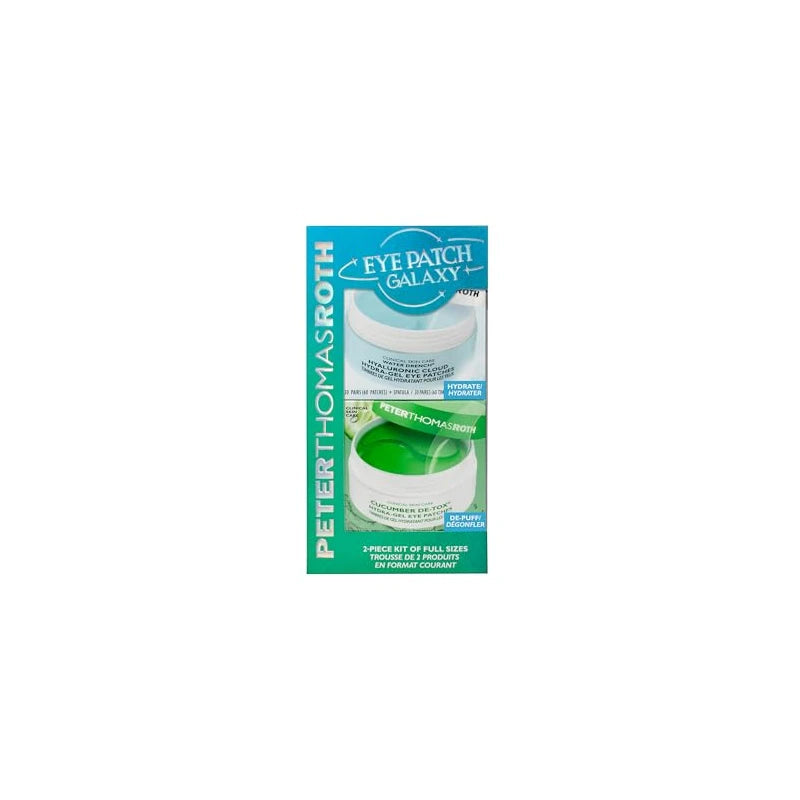 Peter Thomas Roth Eye Patch Galaxy Set - Moisturising Hydra Gel Eye Pads - Cucumber De-Tox & Hyaluronic Cloud - Reduces Dark Circles, Puffiness & Wrinkles - 2 Piece Full Size Set
