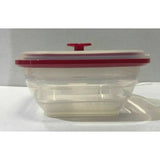 Collapse-it 6-Piece Silicone Food Storage Containers Red Square Set Kitchen