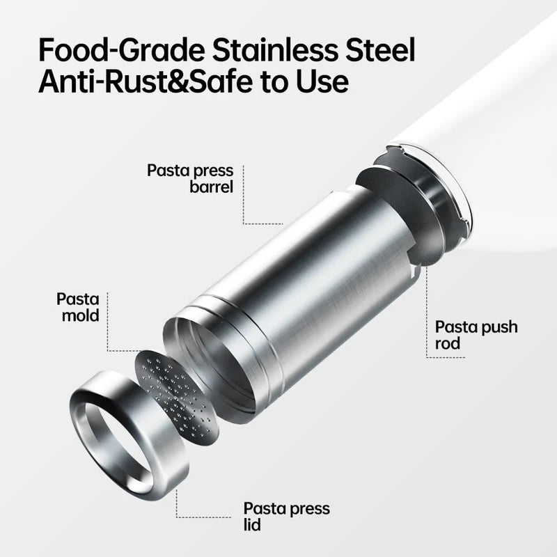 Handheld Electric Pasta Maker, 5-in-1 Cordless Pasta Machine, Portable Noodle Maker, Homemade Spaghetti Ramen