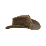 WALKER AND HAWKES - Outdoor Cowhide Leather Hat - Vintage Look, light brown