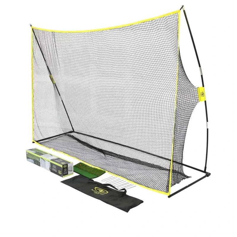 Athletic Works Golf Training Net with hitting Mat - Black/Green