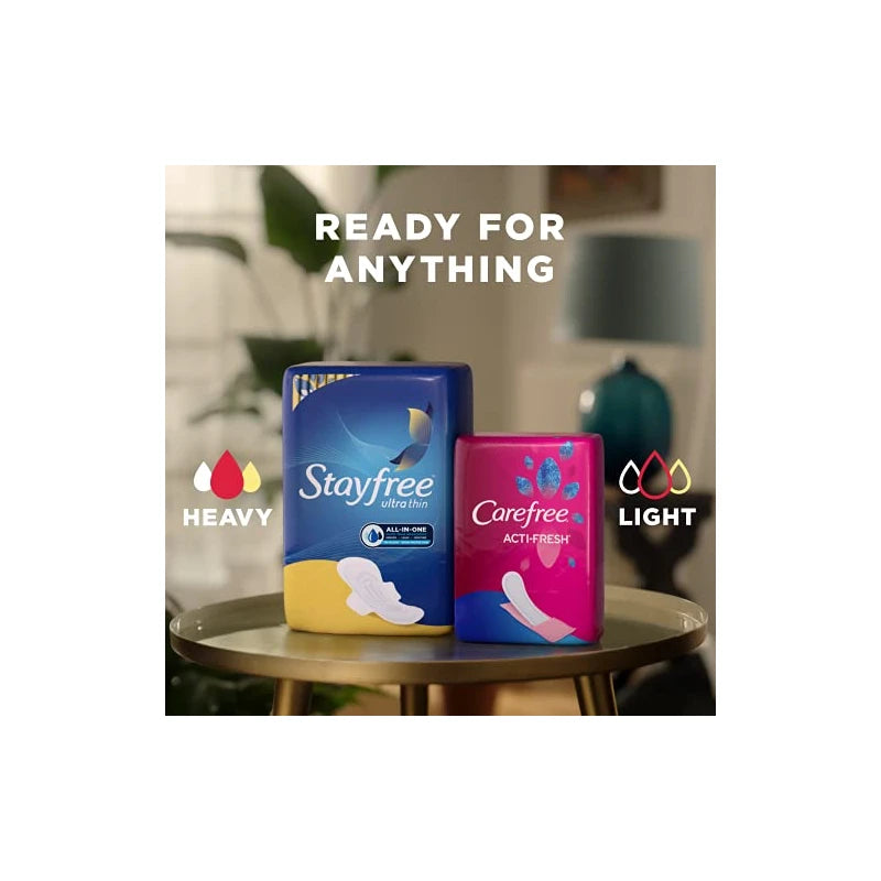 Stayfree Ultra Thin Regular Pads with Wings For Women, Reliable Protection and Absorbency of Feminine Moisture, Leaks and Periods, 36 count